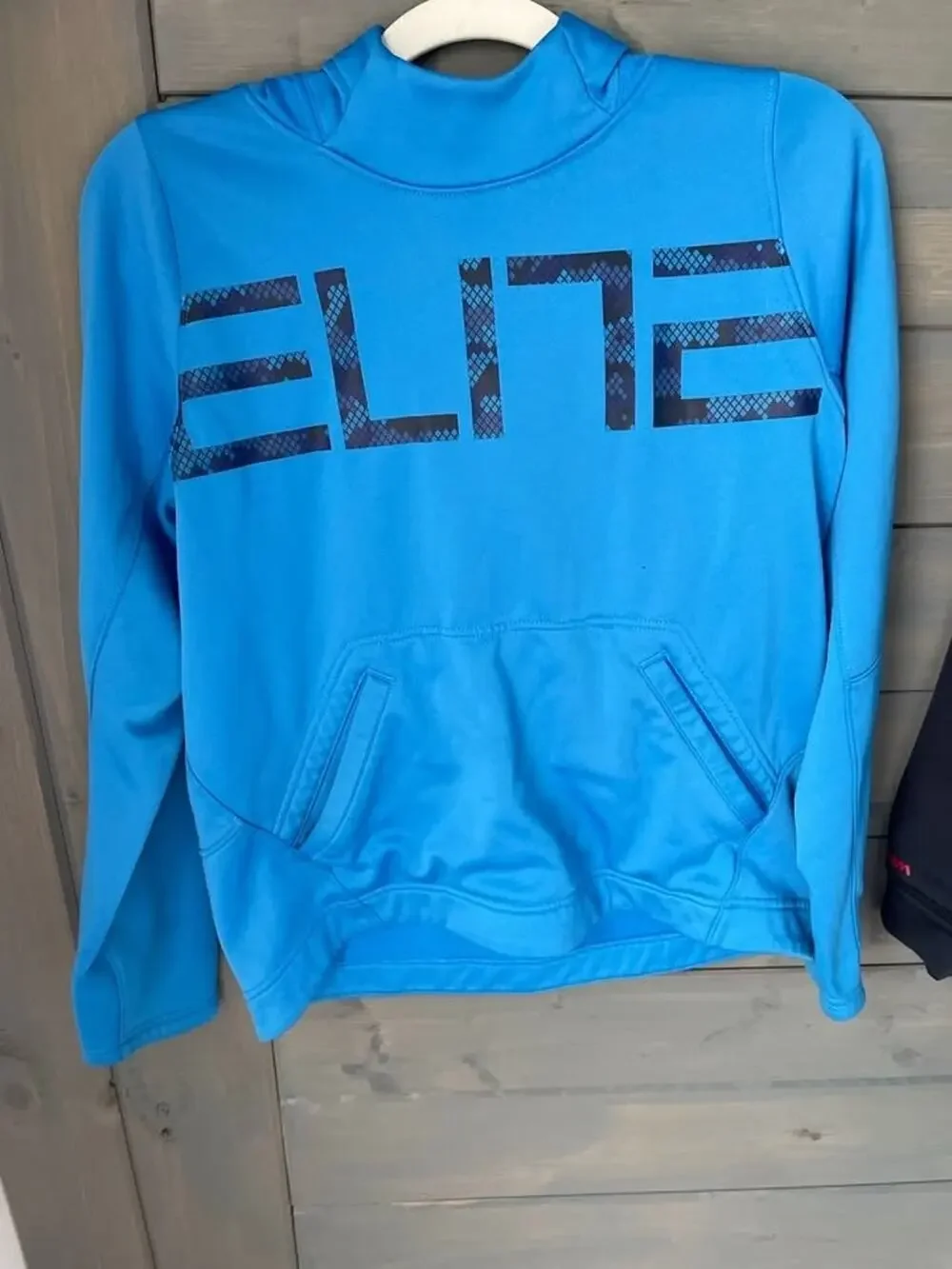 Nike Dri Fit Youth XL Hoodie Blue Athletic Pullover Swoosh Sleeve
